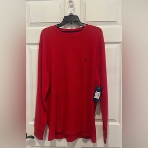 Polo by Ralph Lauren Men's Red Long Sleeve Waffle Weave